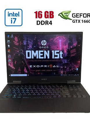 Игровой ноутбук hp omen 15t-ek000 / 15.6" (1920x1080) ips / intel core i7-10750h (6 (12) ядер по 2.6 - 5.0 ghz) / 16 gb ddr4 / 512