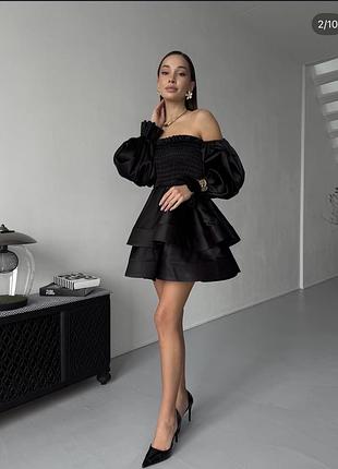 Сукня святкова чорна атласна