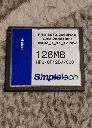 Картка пам'яті 128 мб (не гб) simpletech 7.19/6.17 compactflash cf hpq-cf128j-000