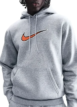 Толстовка чоловіча nike m nk club bb hdy neo varsity сіра hv0854-063