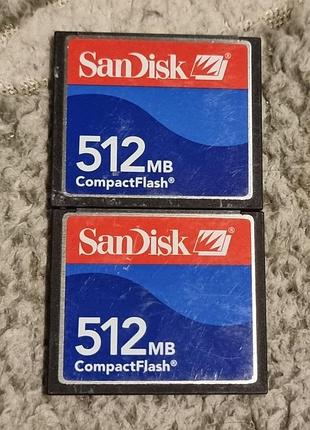 Карта памяти 512 мб (не гб) sandisk 5.21-5.41/8.53-8.60 compactflash cf sdcfj сандиск