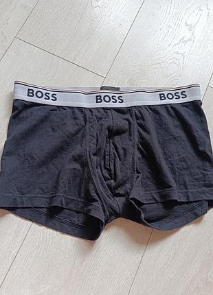 Черные трусы мужские базовые боксерки коттоновые boss m м 10 38 46