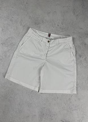Жіночі білі широкі шорти бермуди tommy hilfiger