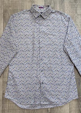 Сорочка paul smith tailored-fit floral cotton shirt made in italy
