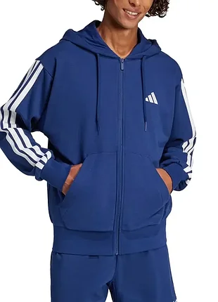Мужская толстовка adidas m 3s ft fz hd синяя