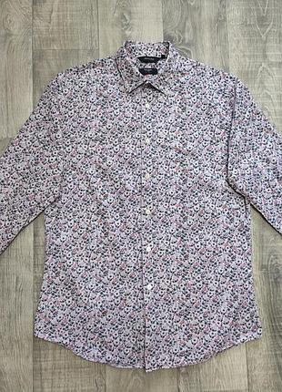 Сорочка paul smith tailored-fit floral cotton shirt made in italy