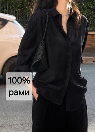 Сорочка зі 100% рами з потайними ґудзиками від mango, l