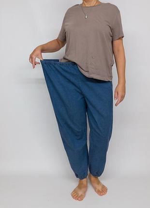 Джинсы облегченные баллоны, штаны широкие denim co, большой размер.