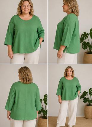 💚 свободная блуза oversize из натуральной ткани | бохо | натуральный стиль