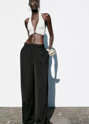 Жіночі літні чорні брюки zara xxl батал 🛍️1+1=3🛍️