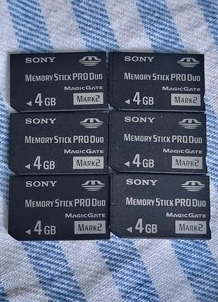Карта памяти 4 гб sony mark 2 8.92-10.1/10.3-17.5 memory stick pro duo memorystick mark2 сони мемористик psp