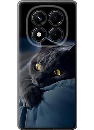 Чехол на xiaomi redmi note 14 pro 4g дымчатый кот из силикона fch_0149646