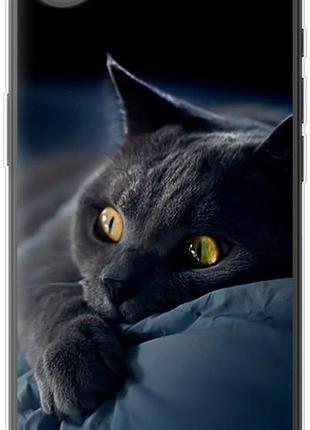Чехол на iphone 16e дымчатый кот из силикона fch_0149681