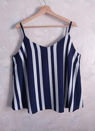 Топ жіночий george uk16 50р., xl, віскоза, синій, в смужку, на бретелях, літній