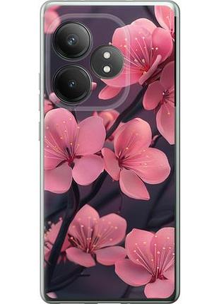 Чехол на realme gt neo6 se пурпурная сакура из силикона fch_0150041