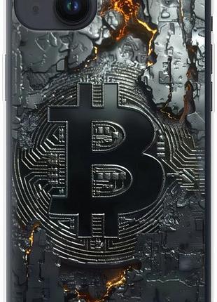Чехол на iphone 14 plus раскаленный биткойн из силикона fch_0150508