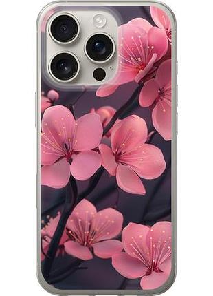 Чехол на iphone 16 pro пурпурная сакура из силикона fch_0142487