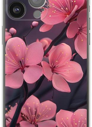 Чехол на iphone 13 pro max пурпурная сакура из силикона fch_0150008