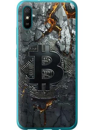 Чехол на xiaomi redmi 9a раскаленный биткойн из силикона fch_0150472