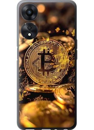 Чехол на oppo a78 5g золотая лихорадка биткойна из силикона fch_0151280