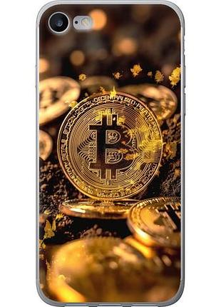 Чехол на iphone 7 золотая лихорадка биткойна из пластика fch_0151244