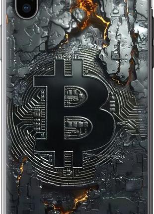 Чехол на iphone x раскаленный биткойн из силикона fch_0150565