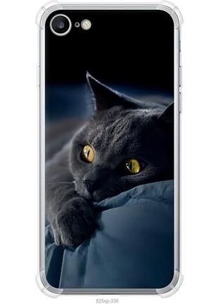 Чехол на iphone 7 дымчатый кот из силикона fch_0149662