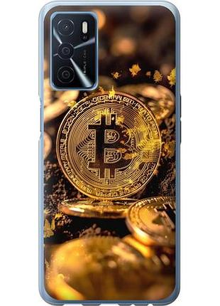 Чехол на oppo a16 золотая лихорадка биткойна из силикона fch_0151313