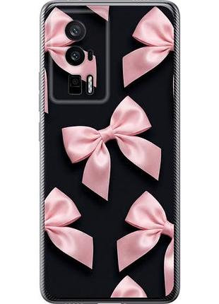 Чехол на xiaomi poco f5 pro 5g coquette ribbons dark coquette из силикона fch_0149959