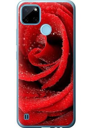 Чехол на realme c25y красная роза из силикона fch_0154096