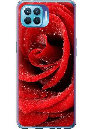 Чехол на oppo a93 красная роза из силикона fch_0154143