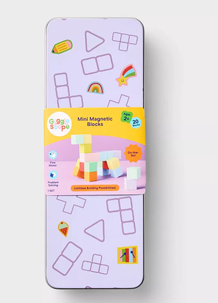 Магнитный конструктор giggle scape mini magnetic blocks 20 деталей в металлическом пенале