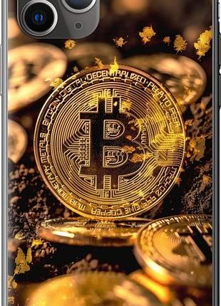Чехол на iphone 11 pro max золотая лихорадка биткойна из силикона fch_0142826