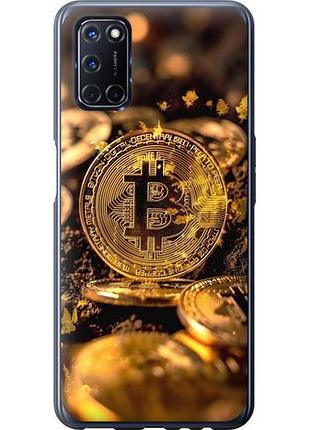 Чехол на oppo a52 золотая лихорадка биткойна из пластика fch_0151246