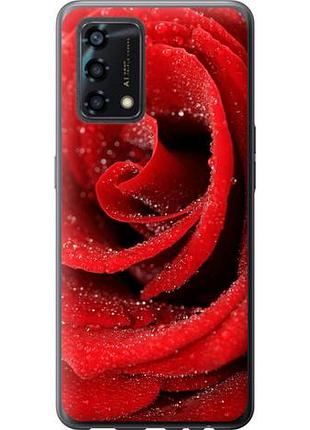 Чехол на oppo a95 красная роза из силикона fch_0154092