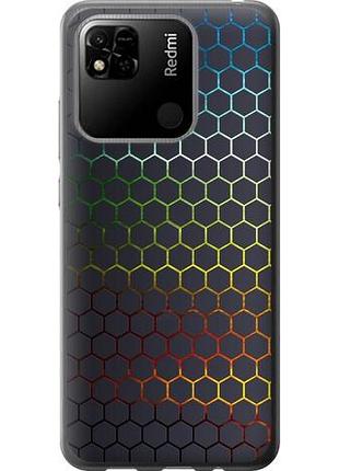 Чехол на xiaomi redmi 10a переливающиеся соты из силикона fch_0010175