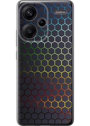 Чехол на xiaomi redmi note 13 pro plus 5g переливающиеся соты из силикона fch_0152041