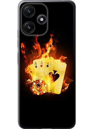 Чехол на xiaomi poco m6 pro 5g горящие карты из силикона fch_0155720