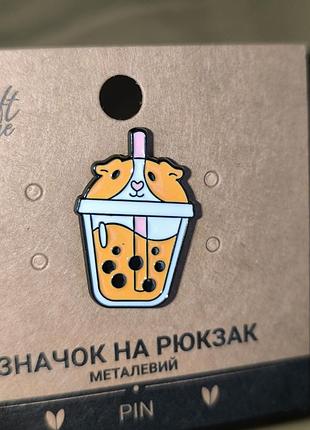 Классный металлический значок пин на сумку, рюкзак хомяк