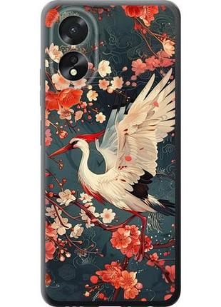 Чехол на oppo a18 сакура и аист из силикона fch_0154683