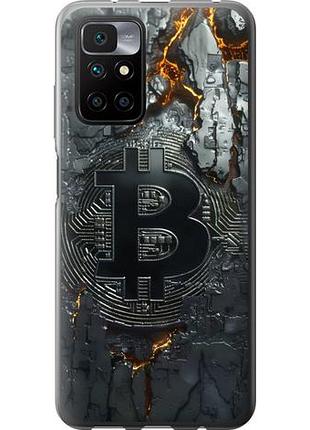 Чехол на xiaomi redmi 10 раскаленный биткойн из силикона fch_0138287