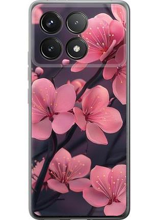 Чехол на xiaomi poco f6 pro пурпурная сакура из силикона fch_0150089