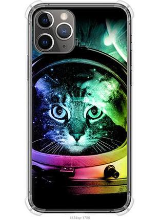 Чехол на iphone 11 pro кот-астронавт из силикона fch_0155616