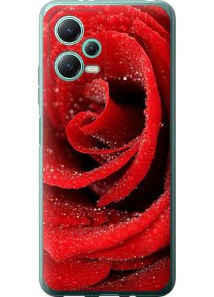 Чехол на xiaomi poco x5 5g красная роза из силикона fch_0154195