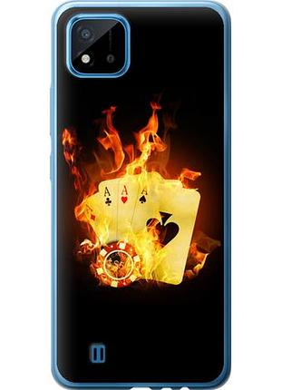 Чехол на realme c11 2021 горящие карты из пластика fch_0155675
