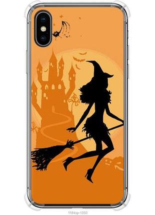 Чехол на iphone x ведьма на метле из силикона fch_0154302