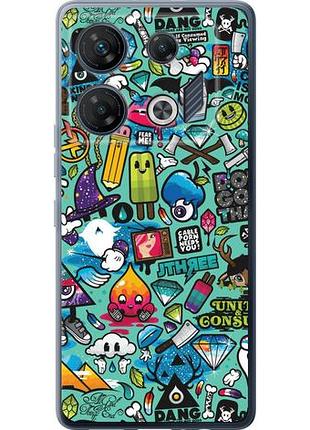 Чехол на infinix gt 10 pro стикер бомбинг 1 из силикона fch_0153300