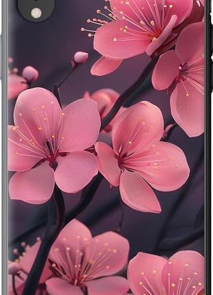 Чехол на iphone xr пурпурная сакура из силикона fch_0150087