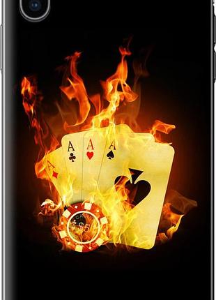 Чехол на iphone xs max горящие карты из силикона fch_0155730