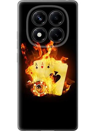 Чехол на xiaomi redmi note 14 pro 4g горящие карты из силикона fch_0155681